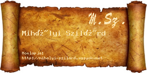 Mihályi Szilárd névjegykártya