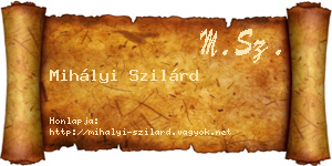 Mihályi Szilárd névjegykártya