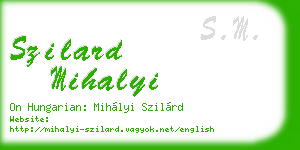 szilard mihalyi business card
