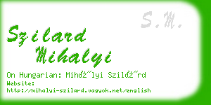 szilard mihalyi business card